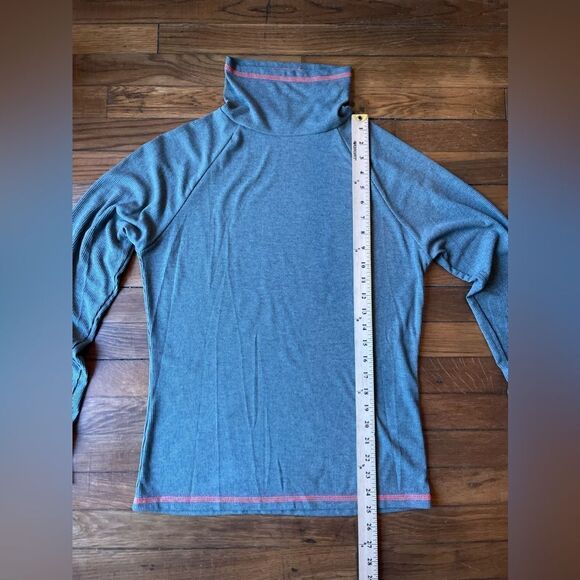 XL/2X West Wind green ribbed turtleneck with orange stitching - Picture 4 of 10